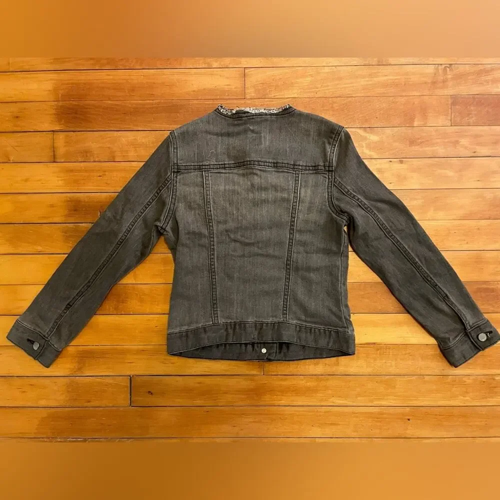 Gap Grey Denim Moto Jacket